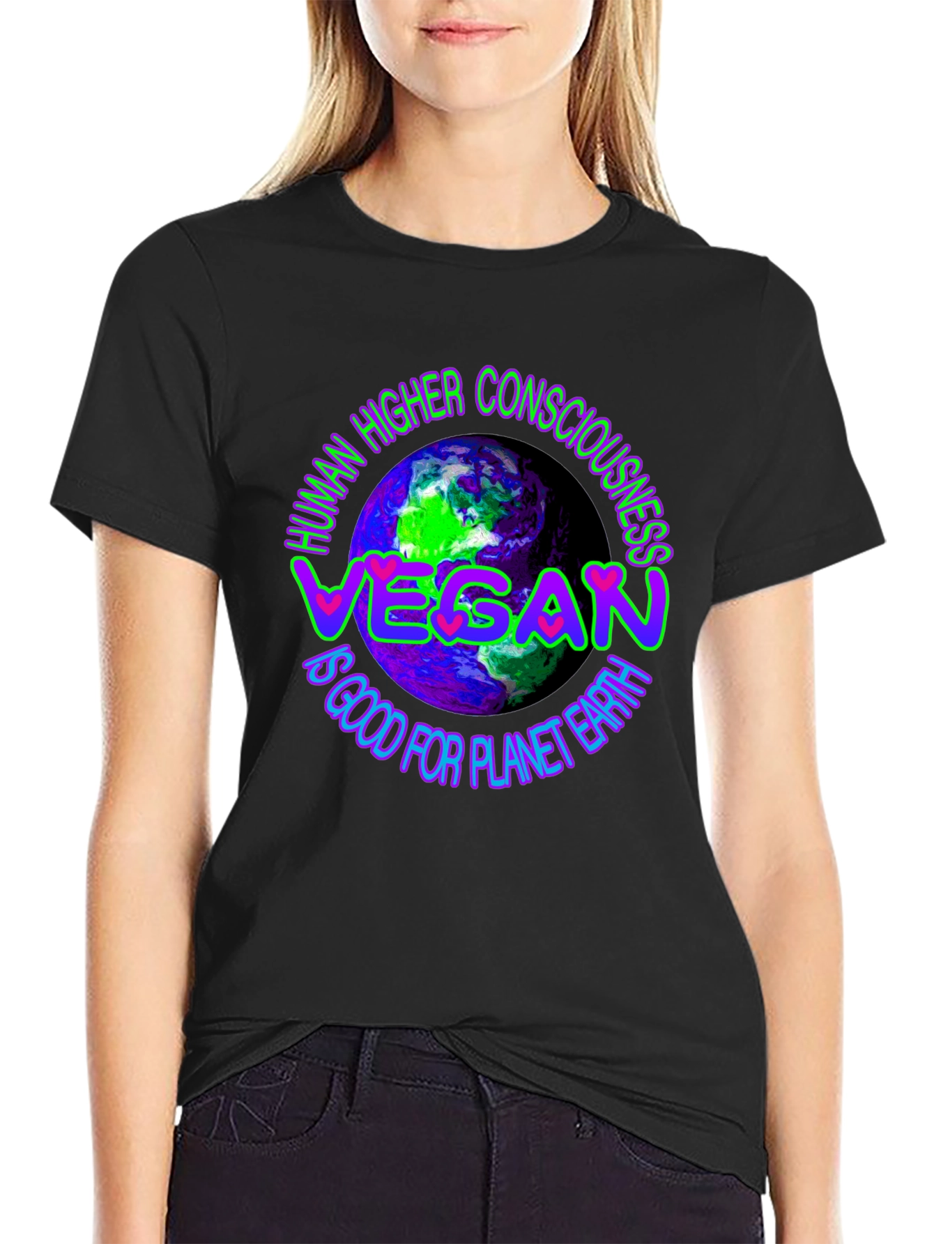 Vegan Human Higher Consciousness Planet Earth T-Shirt