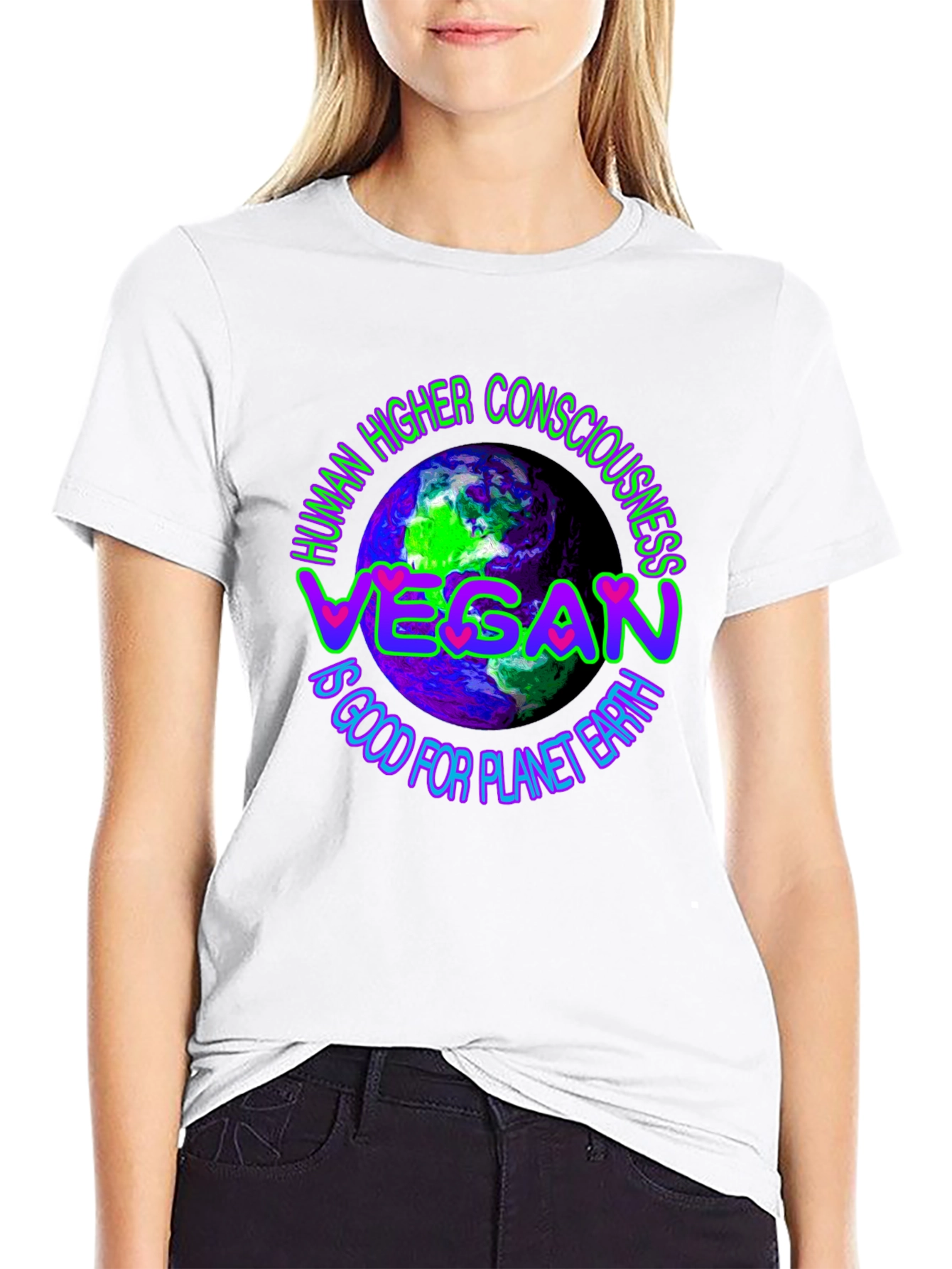 Vegan Human Higher Consciousness Planet Earth T-Shirt