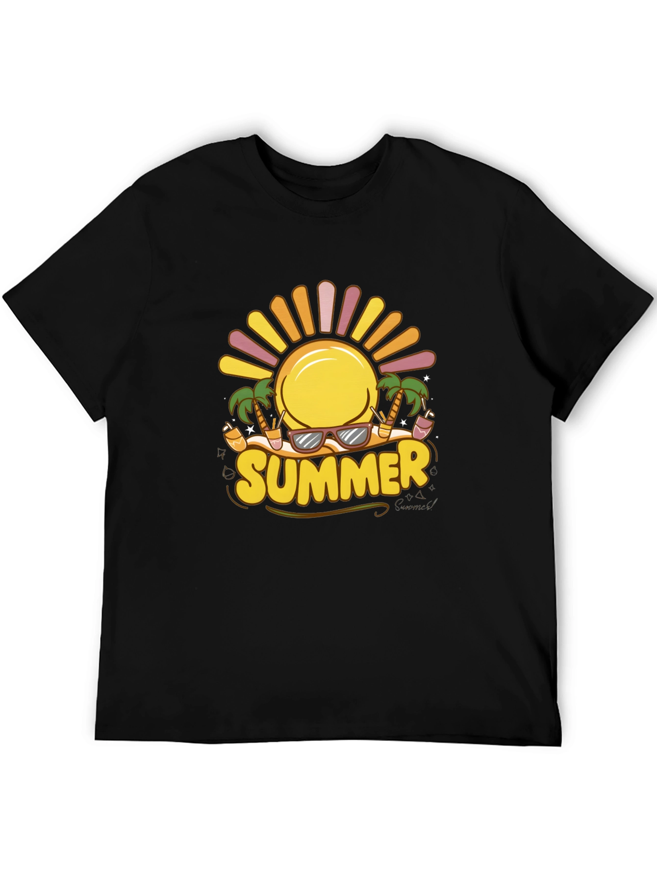 Summer Vibes Graphic Tee - Black