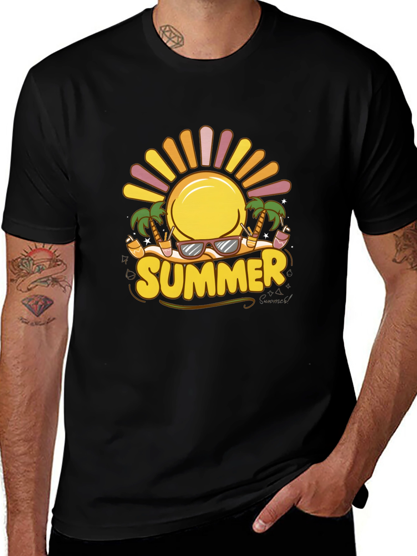 Summer Vibes Graphic Tee - Black