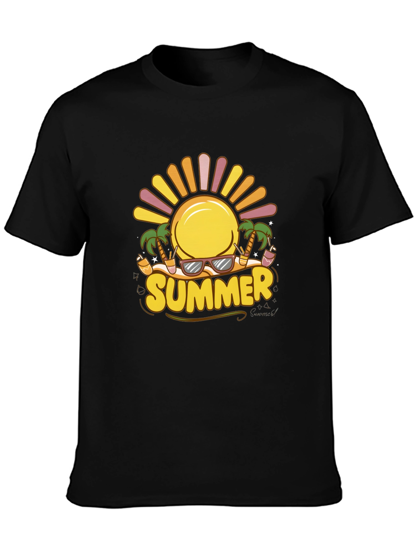 Summer Vibes Graphic Tee - Black