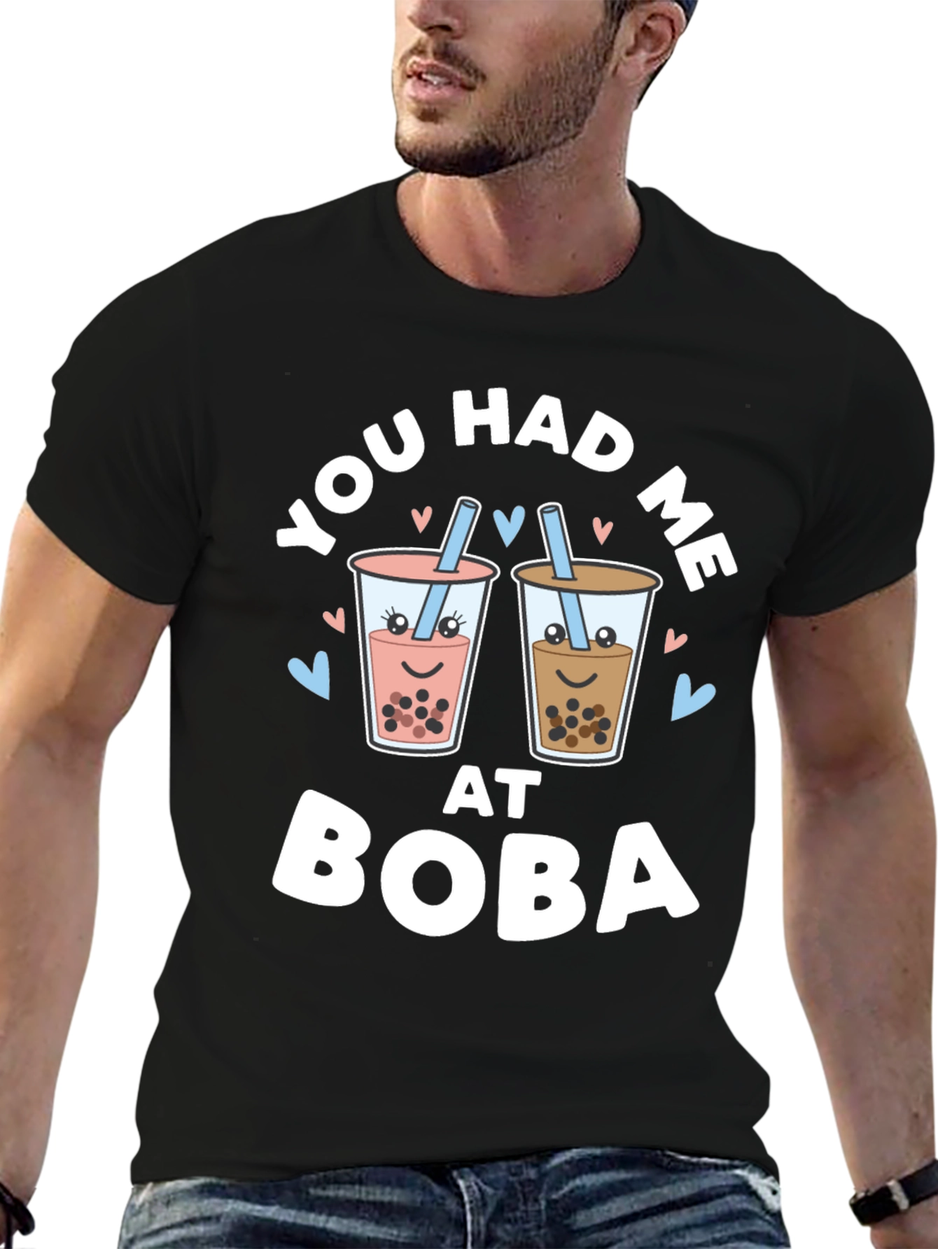 You Had Me At Boba Black Graphic Tee