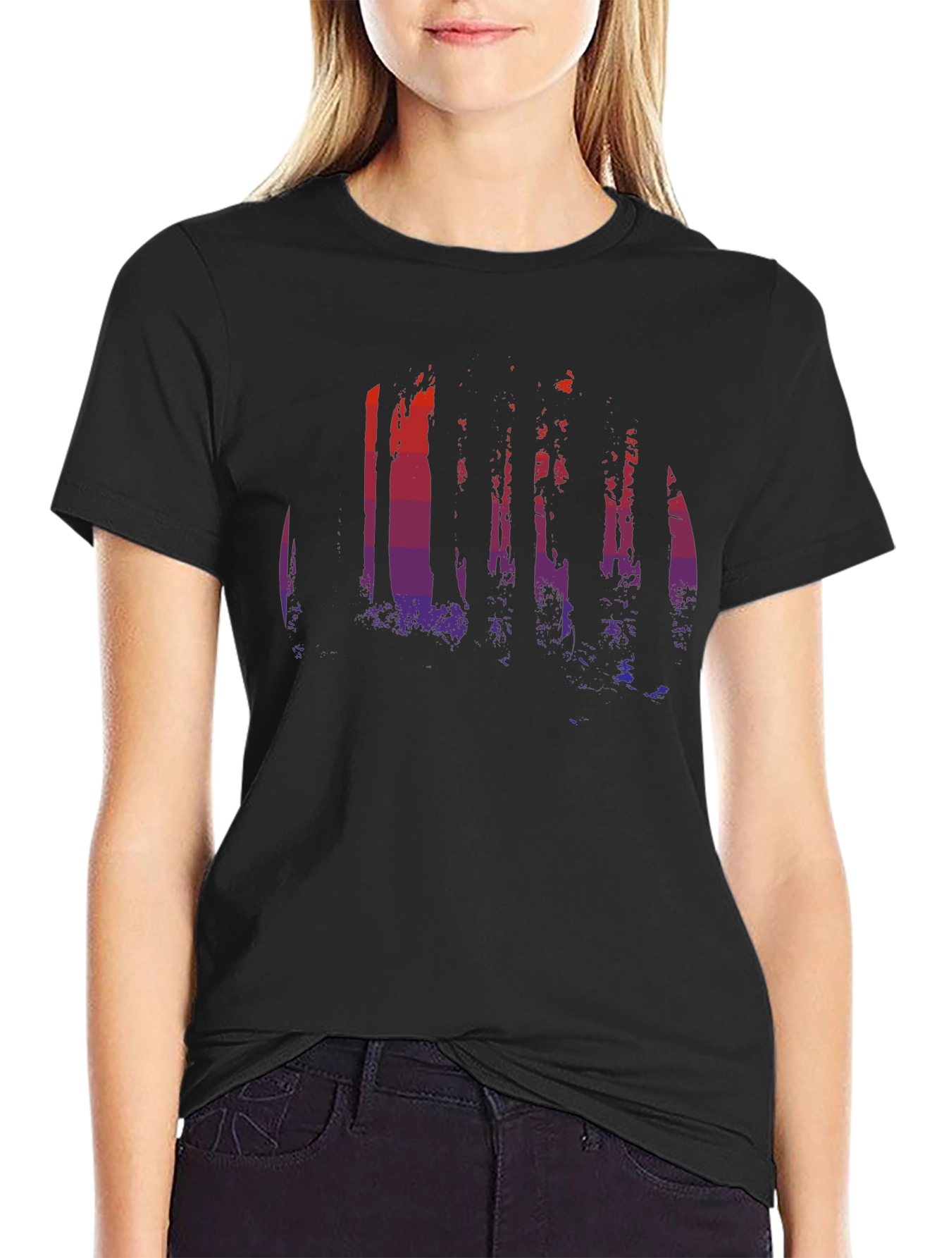 Sunset Forest Graphic Tee - Black