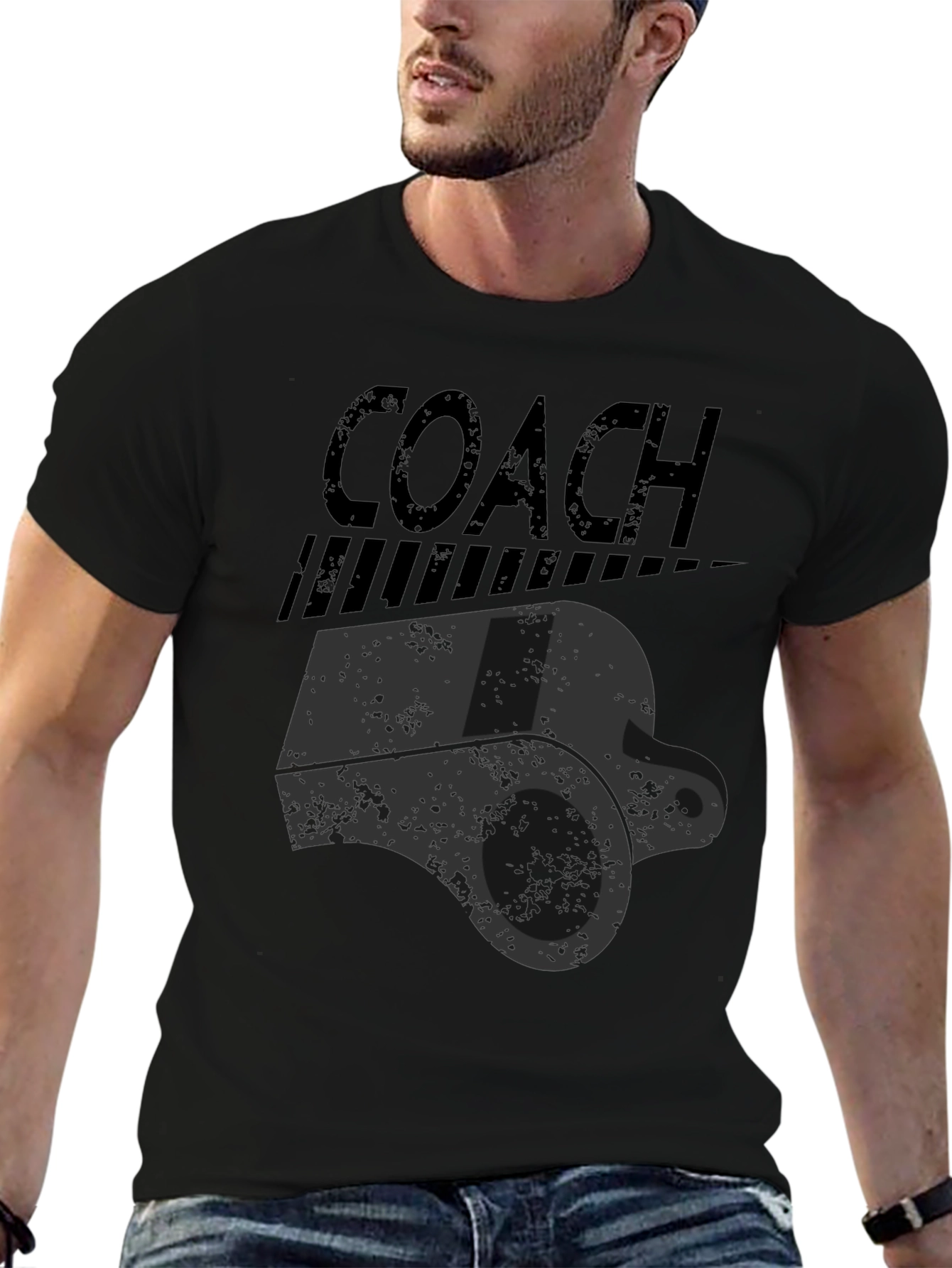 Coach Whistle Graphic T-Shirt - Sports Fan Apparel