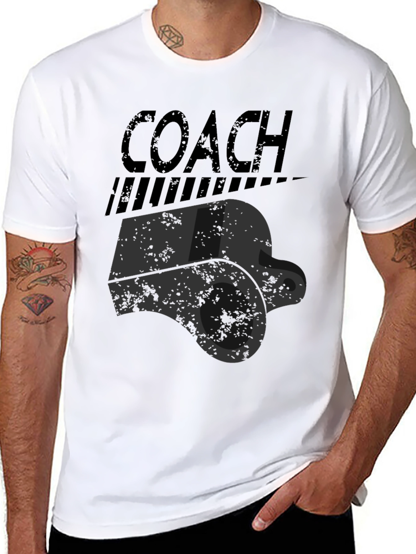 Coach Whistle Graphic T-Shirt - Sports Fan Apparel