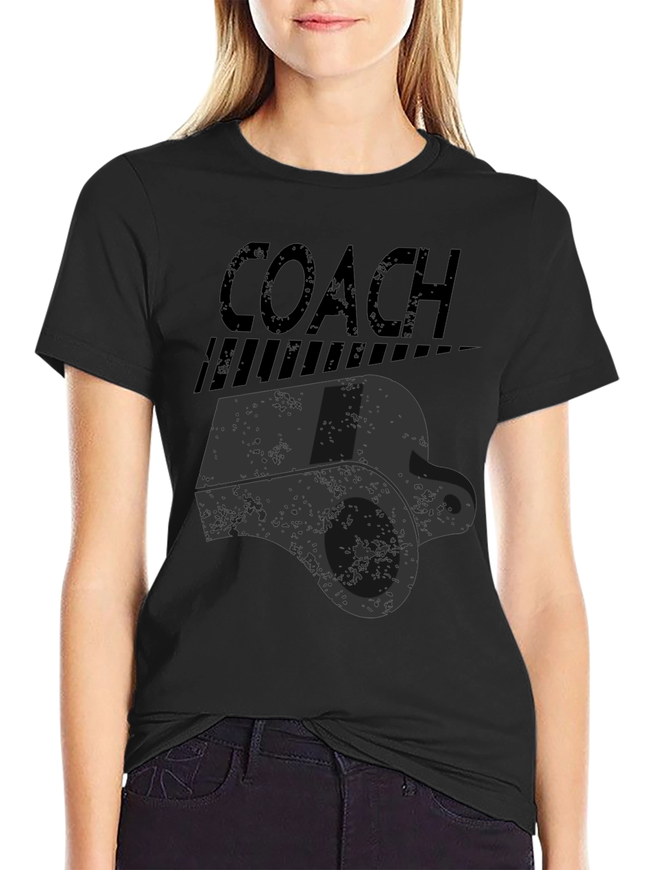 Coach Whistle Graphic T-Shirt - Sports Fan Apparel