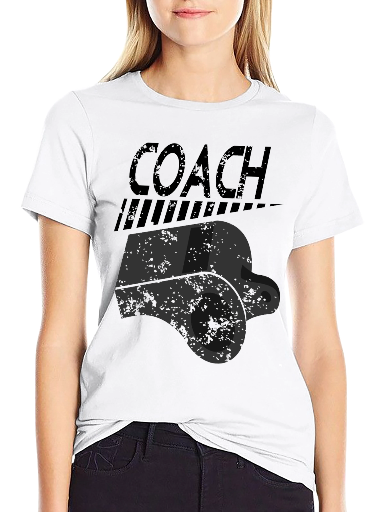 Coach Whistle Graphic T-Shirt - Sports Fan Apparel
