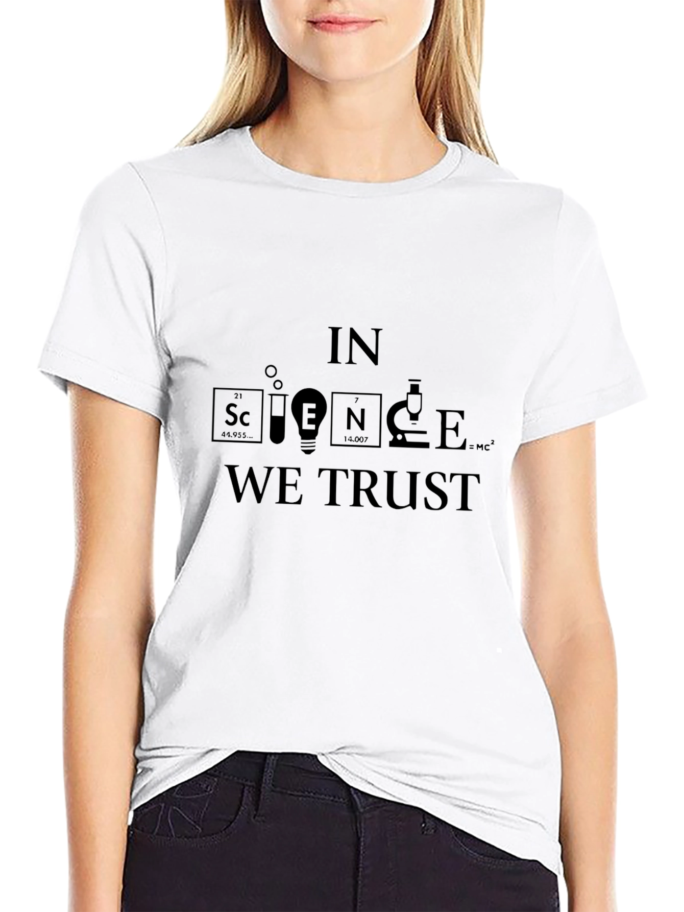 In Science We Trust Graphic Print T-Shirt