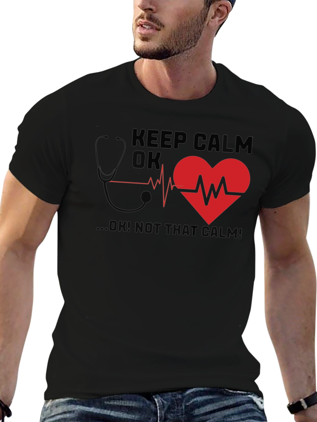 Keep Calm Heartbeat Graphic T-Shirt