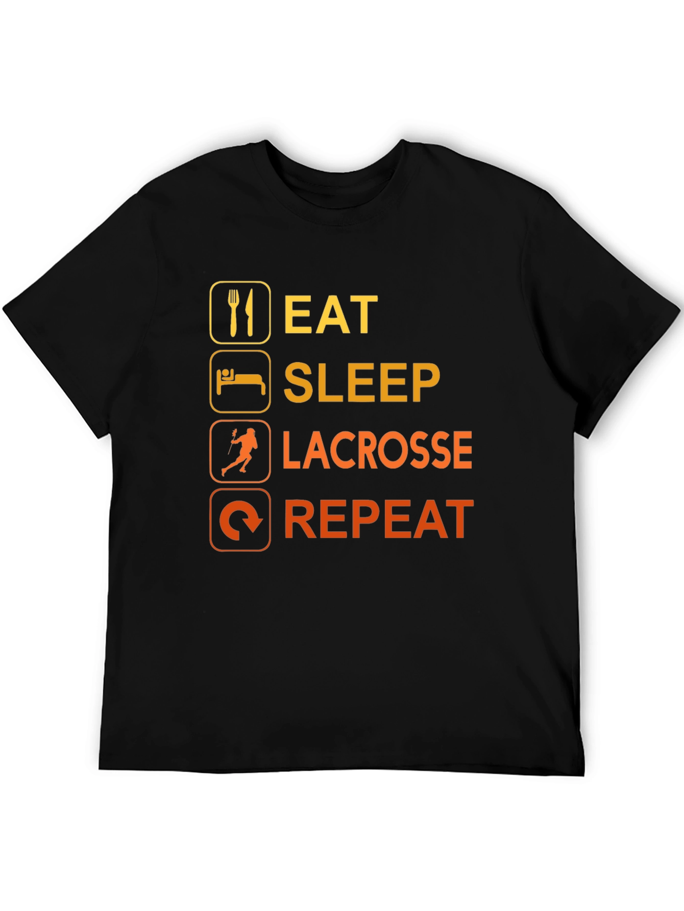 Eat Sleep Lacrosse Repeat Black T-Shirt