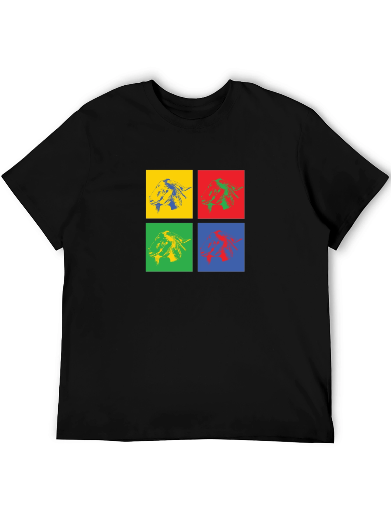 Pop Art Goat Head Graphic T-Shirt
