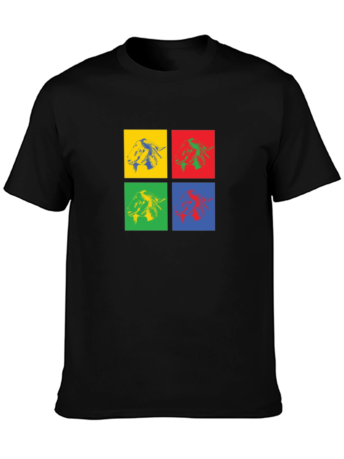 Pop Art Goat Head Graphic T-Shirt