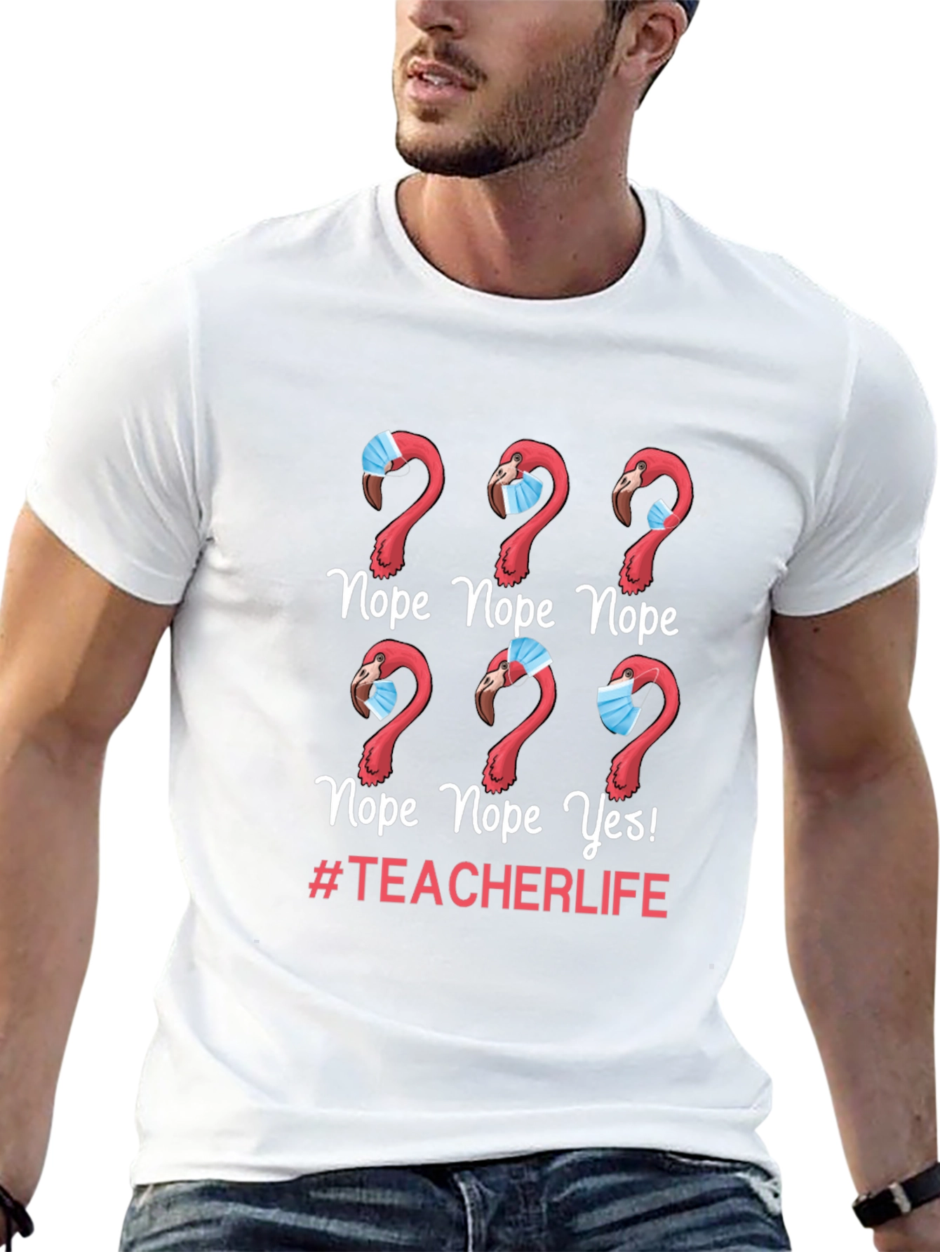 Nope Teacher Life Flamingo Graphic Tee
