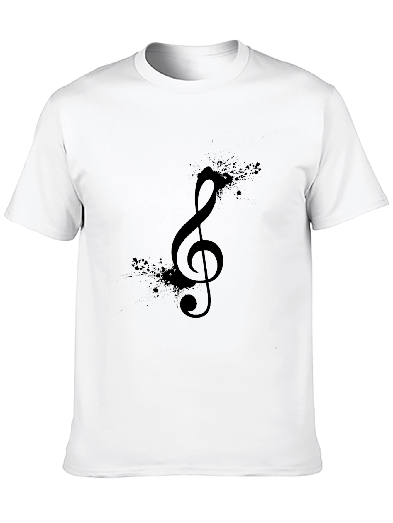 Music Note Graphic Print Black T-Shirt