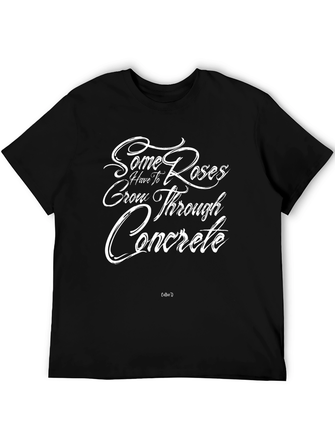 Roses Through Concrete Graphic Tee - Black