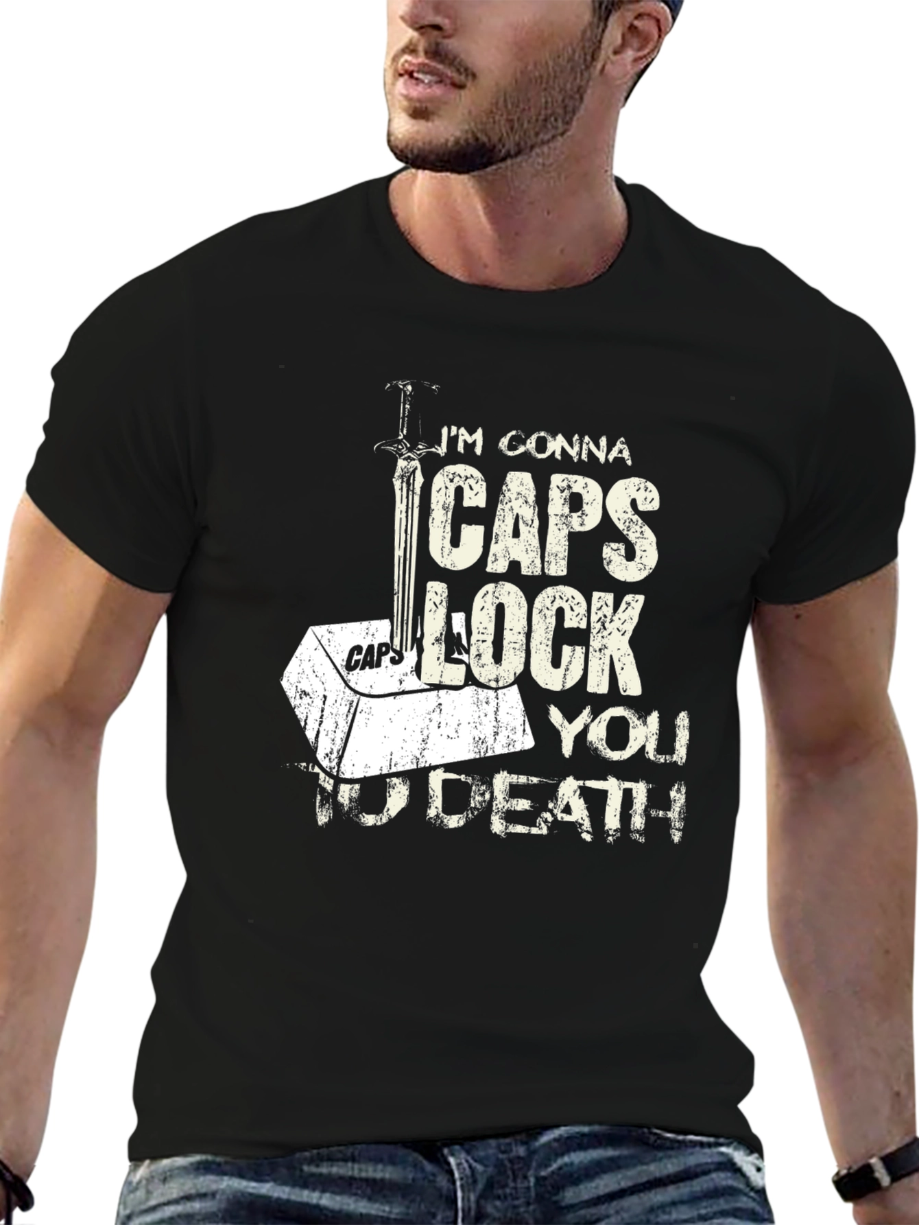 Caps Lock You To Death T-Shirt - Black