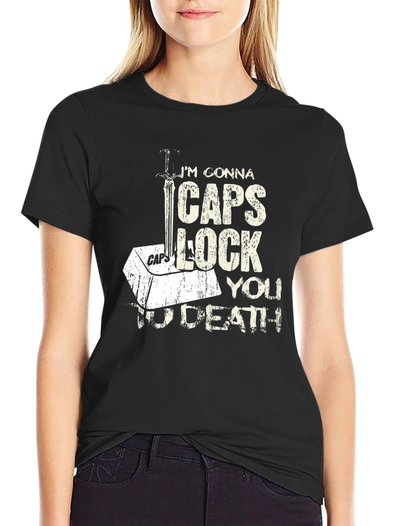 Caps Lock You To Death T-Shirt - Black
