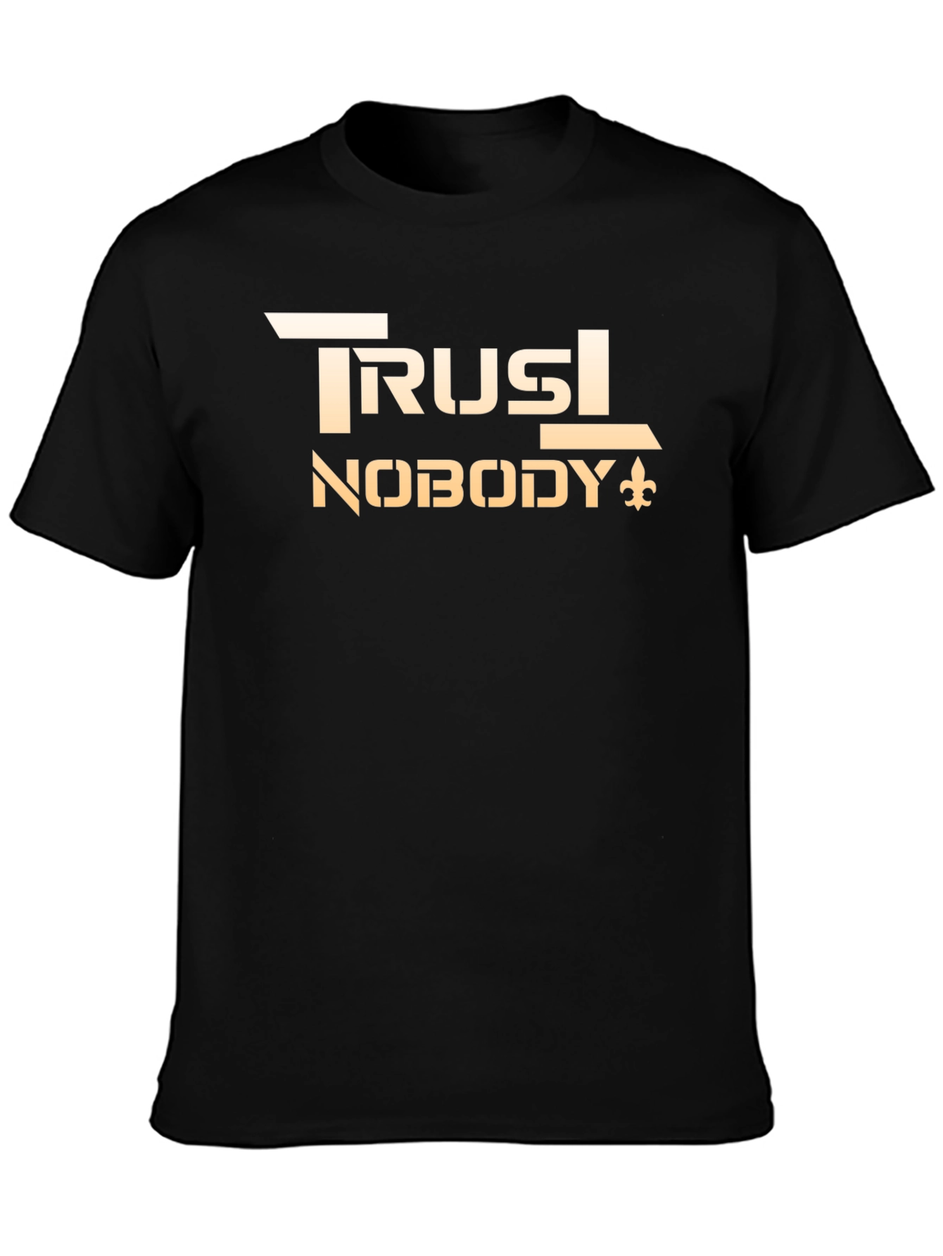Trust Nobody Graphic Tee - Black Cotton Casual Shirt