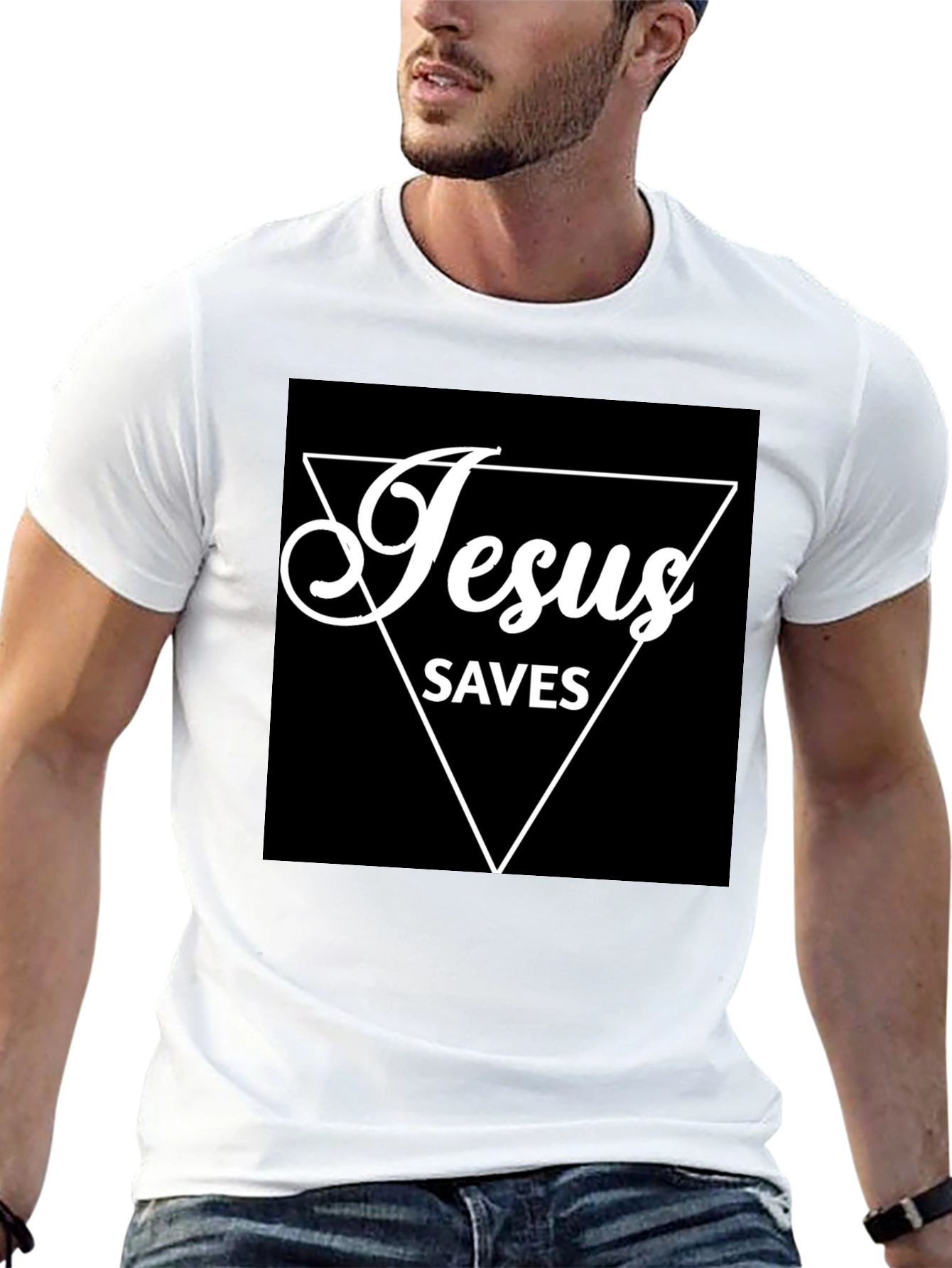 Jesus Saves Graphic T-Shirt - Black