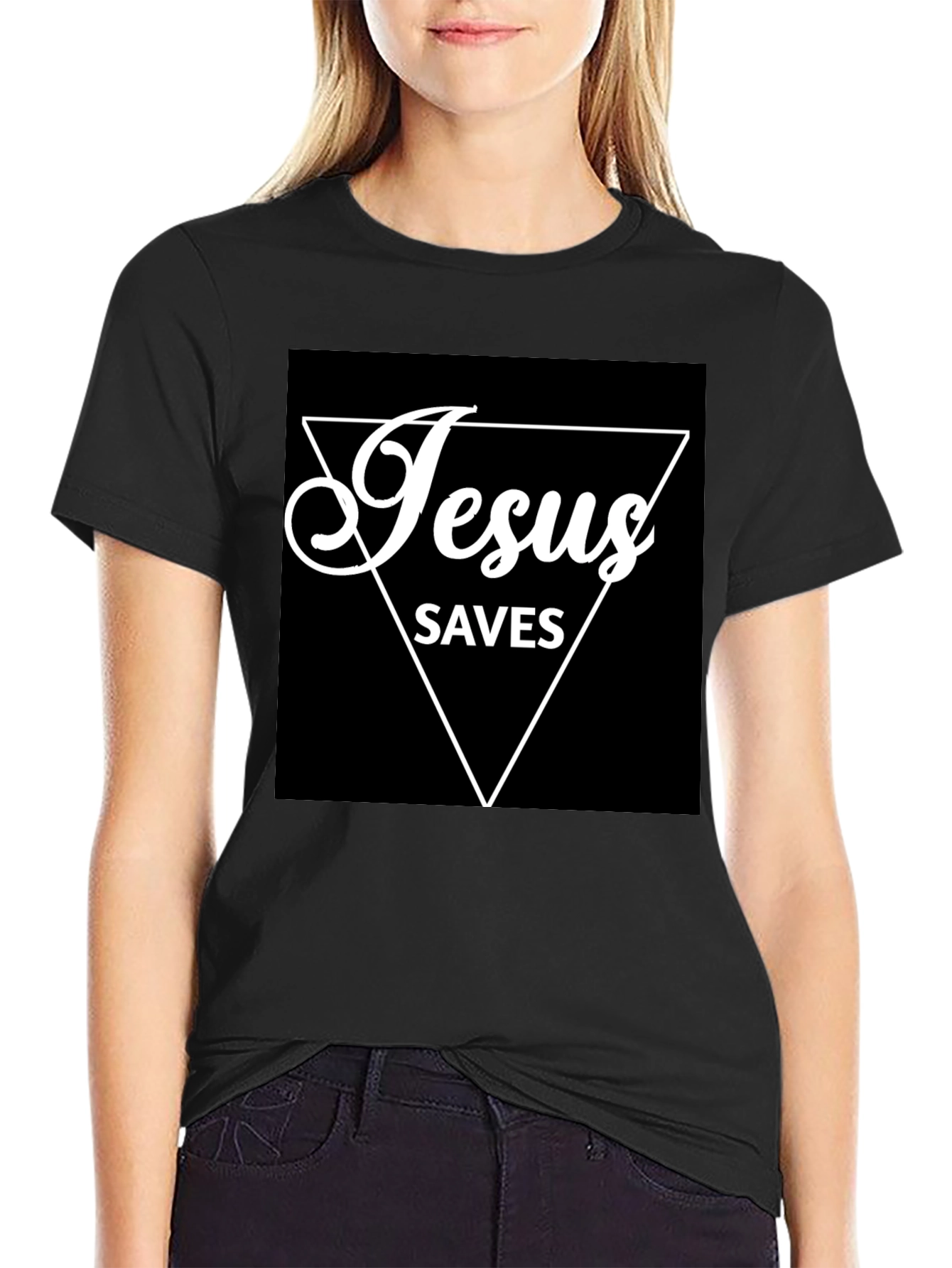 Jesus Saves Graphic T-Shirt - Black