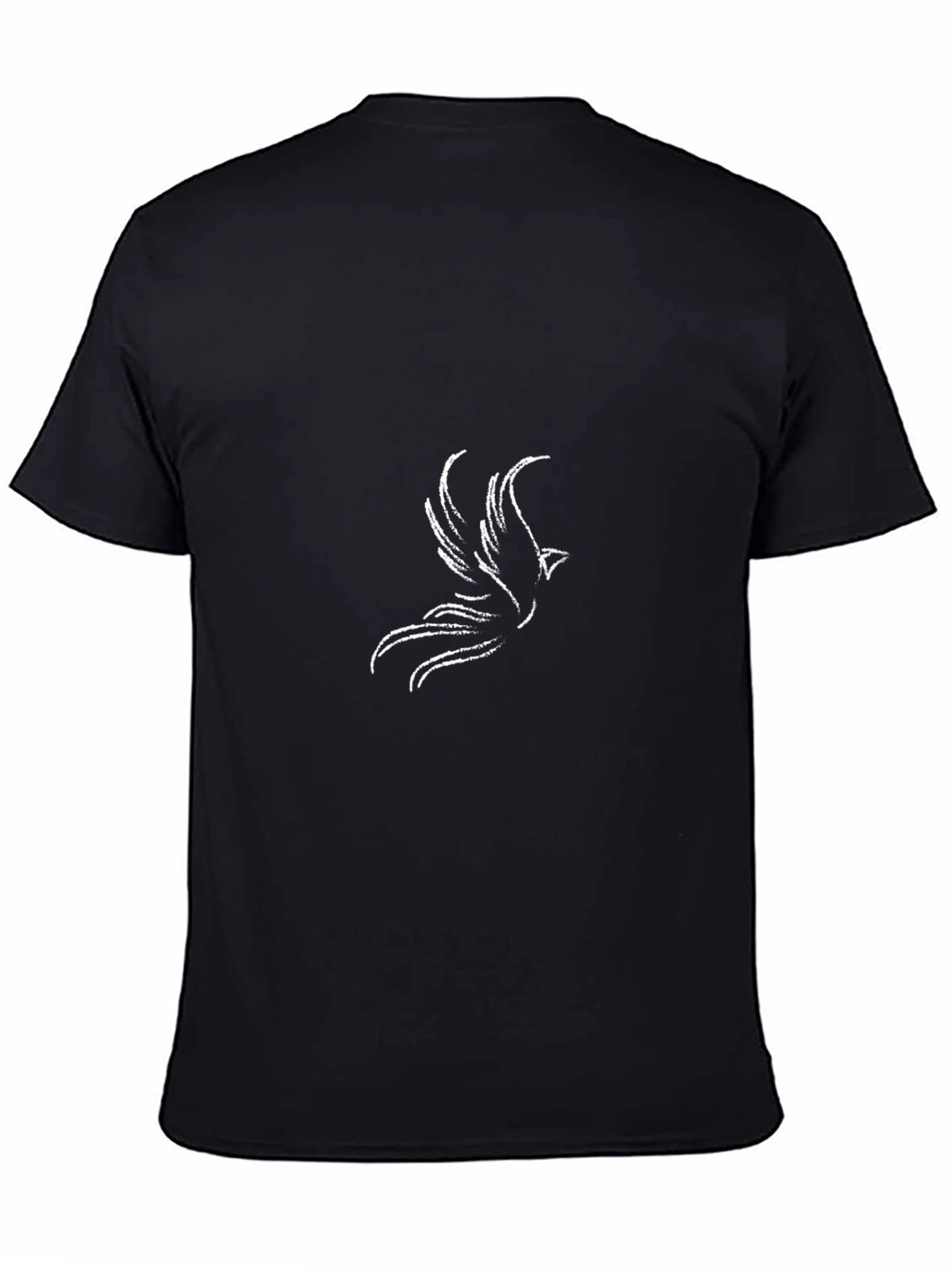 Mens Black T-Shirt with Dove Graphic