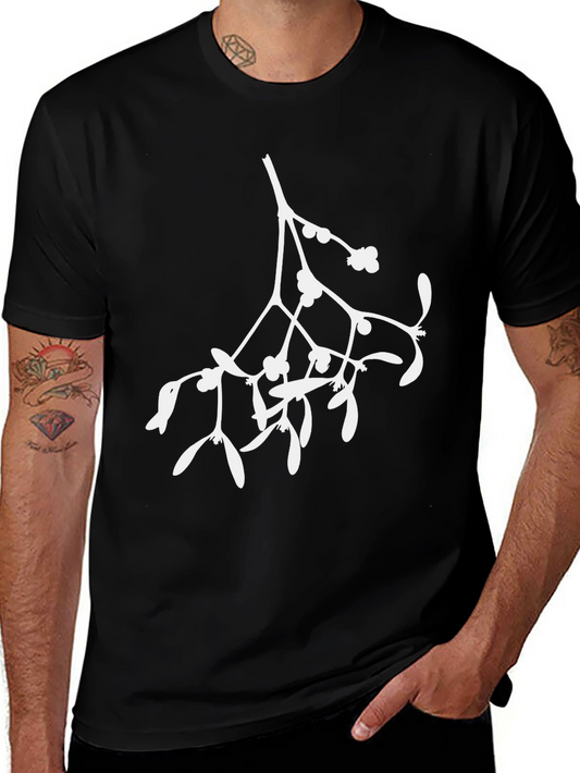 Mistletoe Graphic Tee - Black Cotton Blend