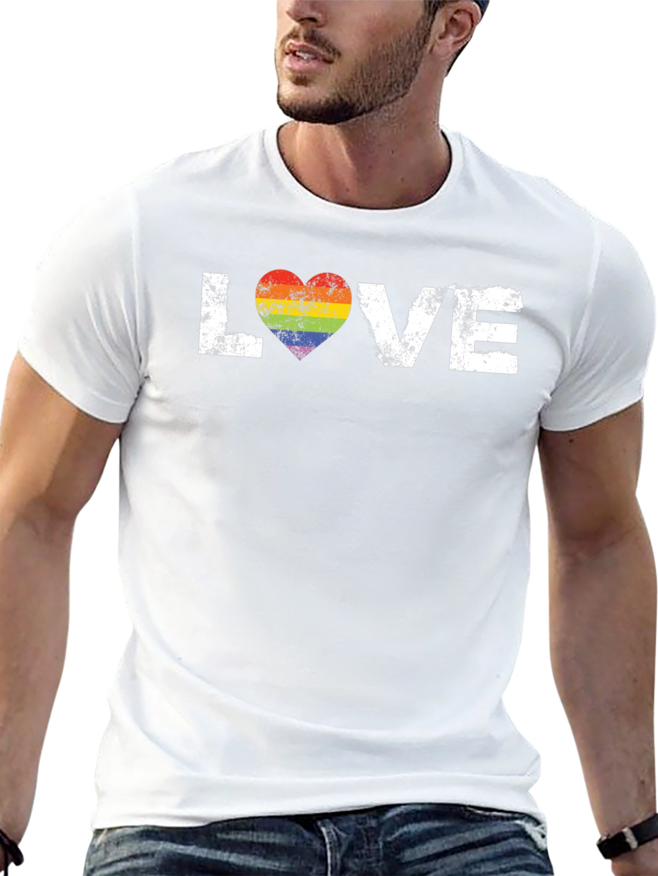 Love Rainbow Heart Graphic Tee