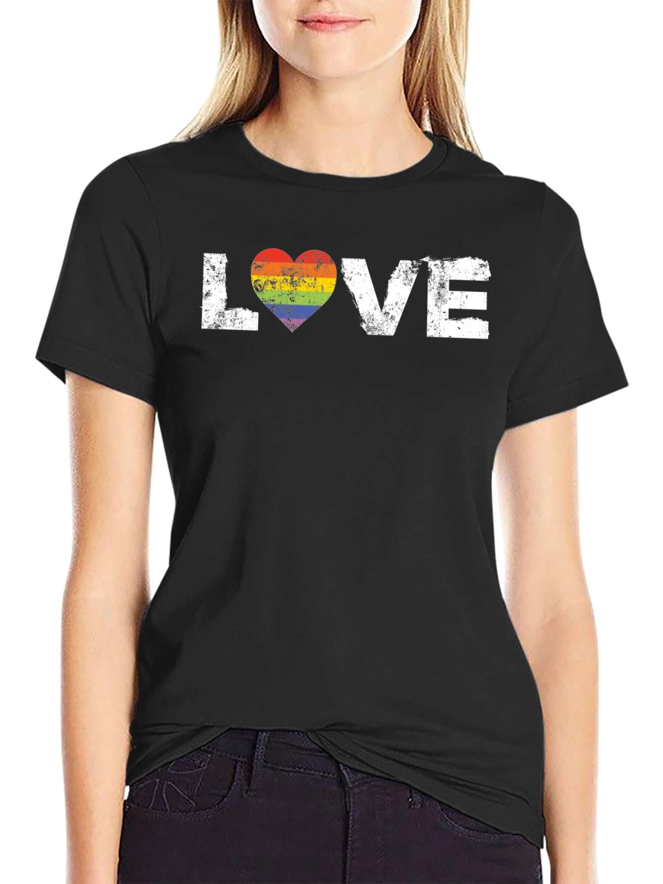 Love Rainbow Heart Graphic Tee