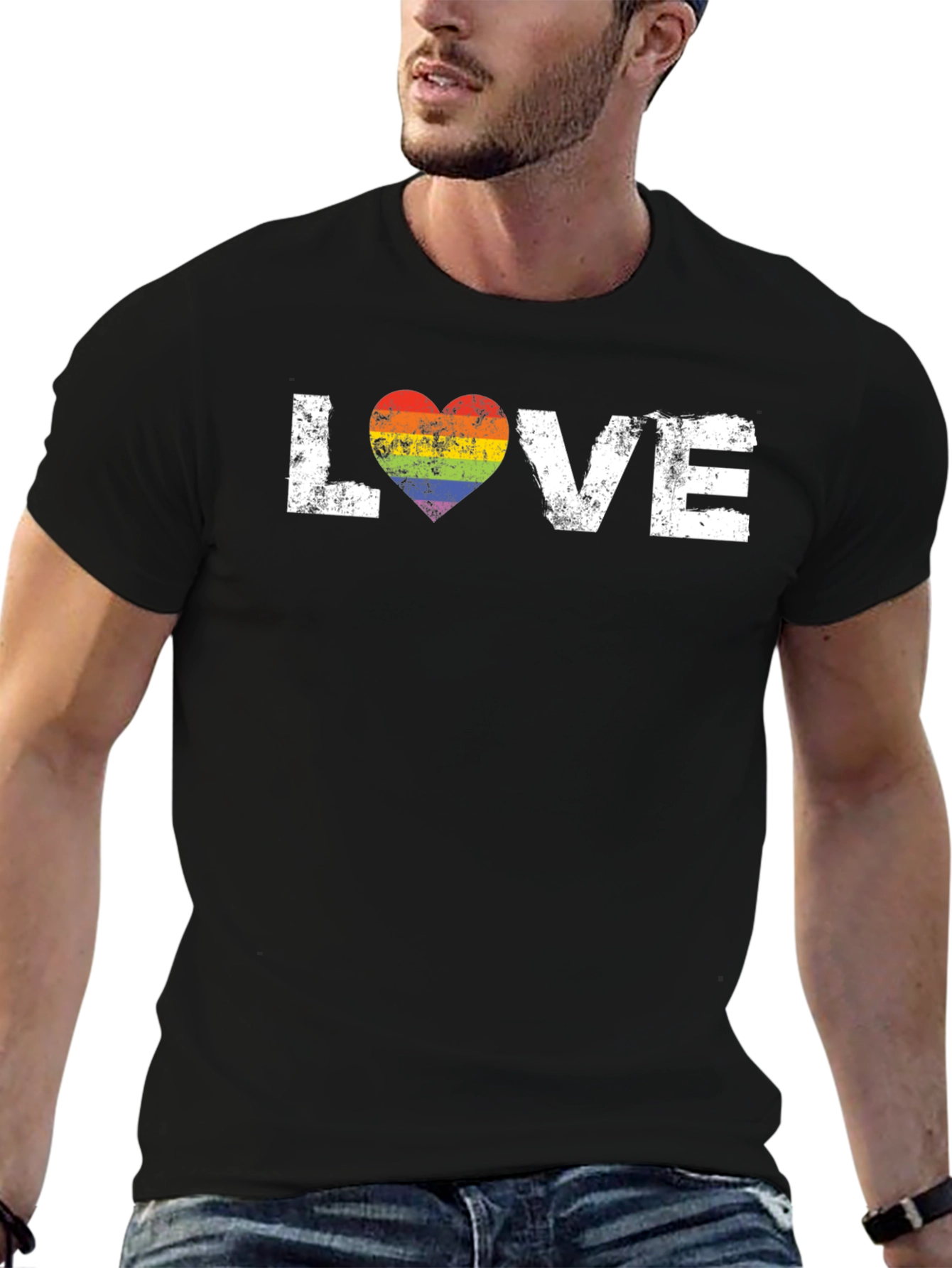 Love Rainbow Heart Graphic Tee