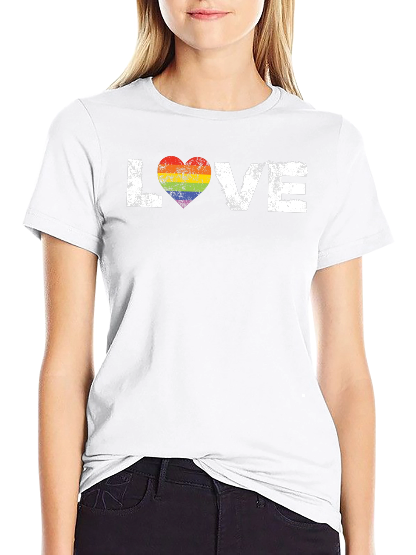 Love Rainbow Heart Graphic Tee