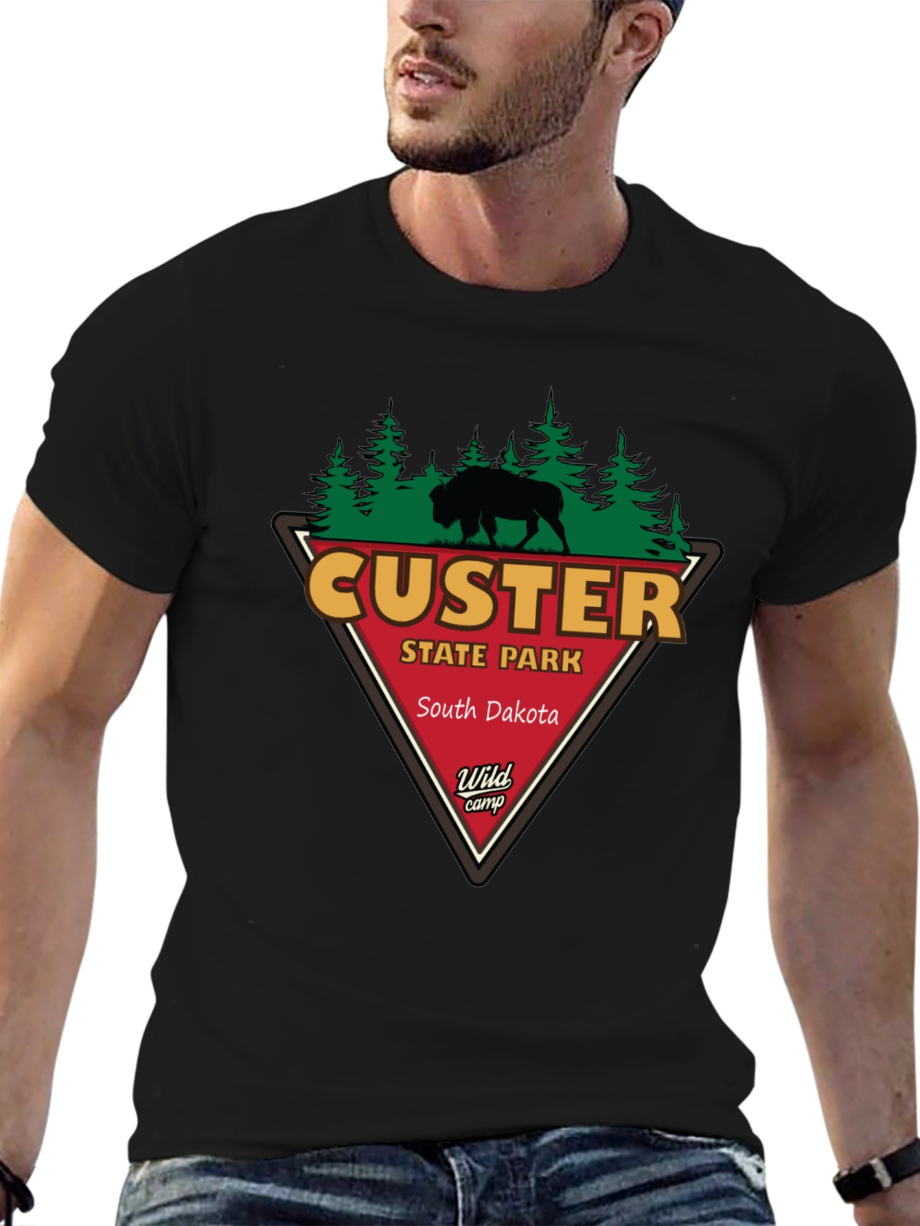 Custer State Park T-Shirt - Black Cotton Tee