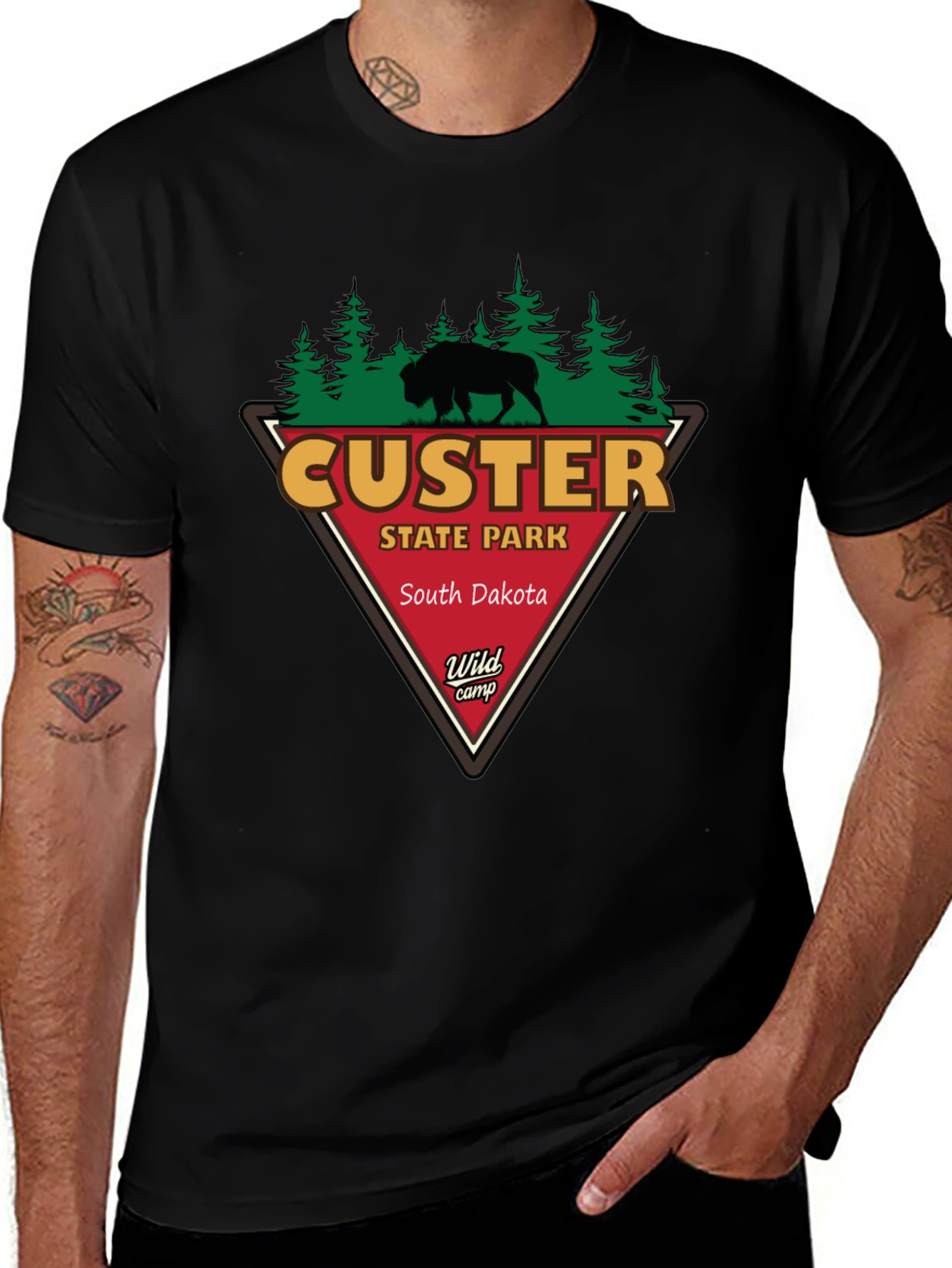 Custer State Park T-Shirt - Black Cotton Tee