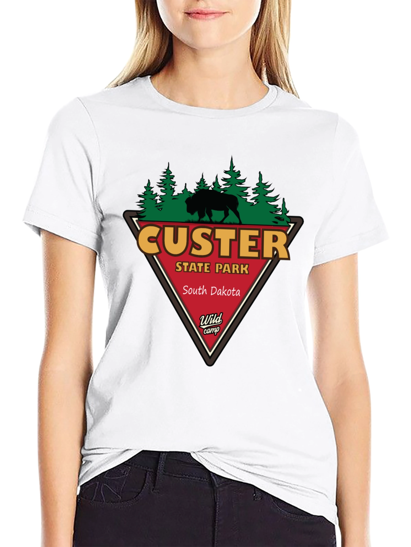 Custer State Park T-Shirt - Black Cotton Tee