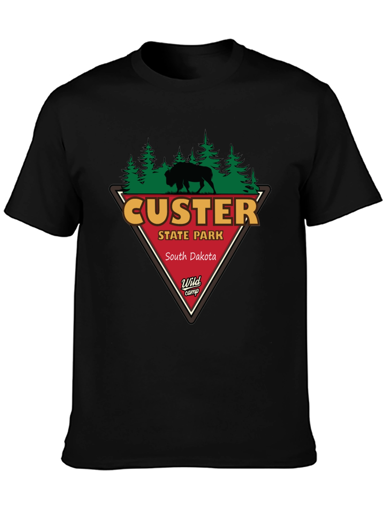 Custer State Park T-Shirt - Black Cotton Tee