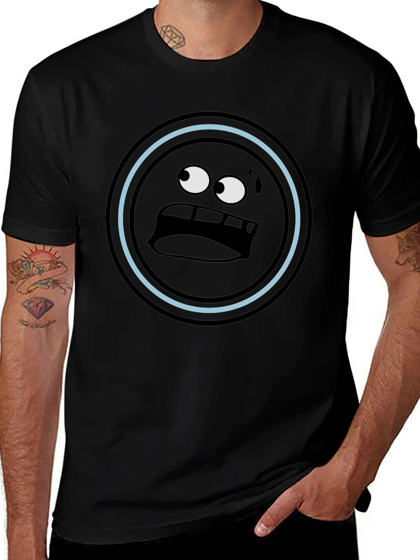 Funny Emoji Black T-Shirt
