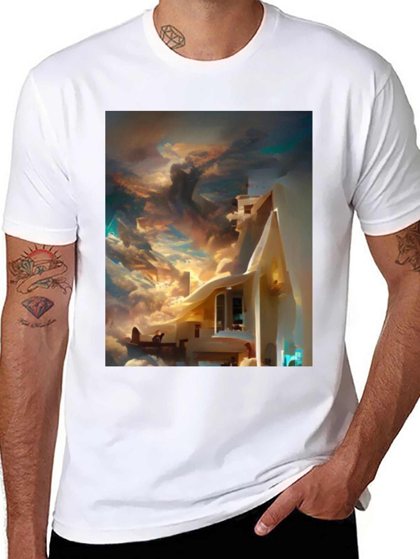 Surreal Skyscape T-Shirt - Artistic Dreamscape Design