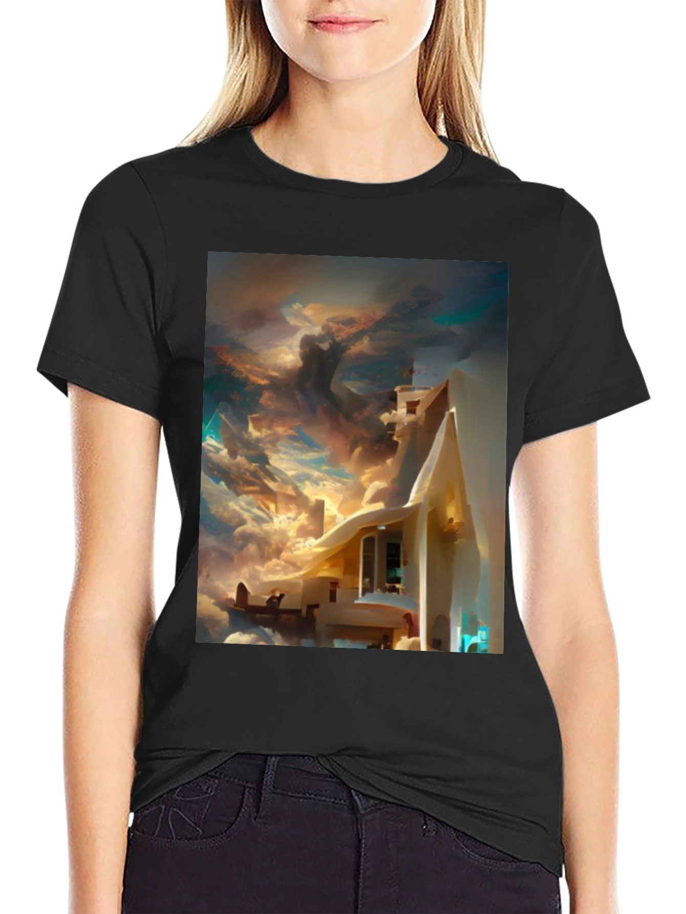 Surreal Skyscape T-Shirt - Artistic Dreamscape Design