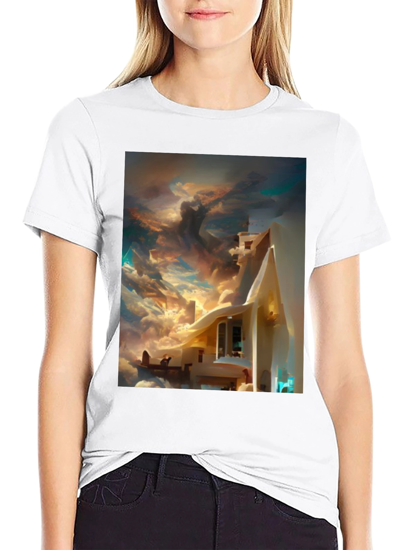 Surreal Skyscape T-Shirt - Artistic Dreamscape Design
