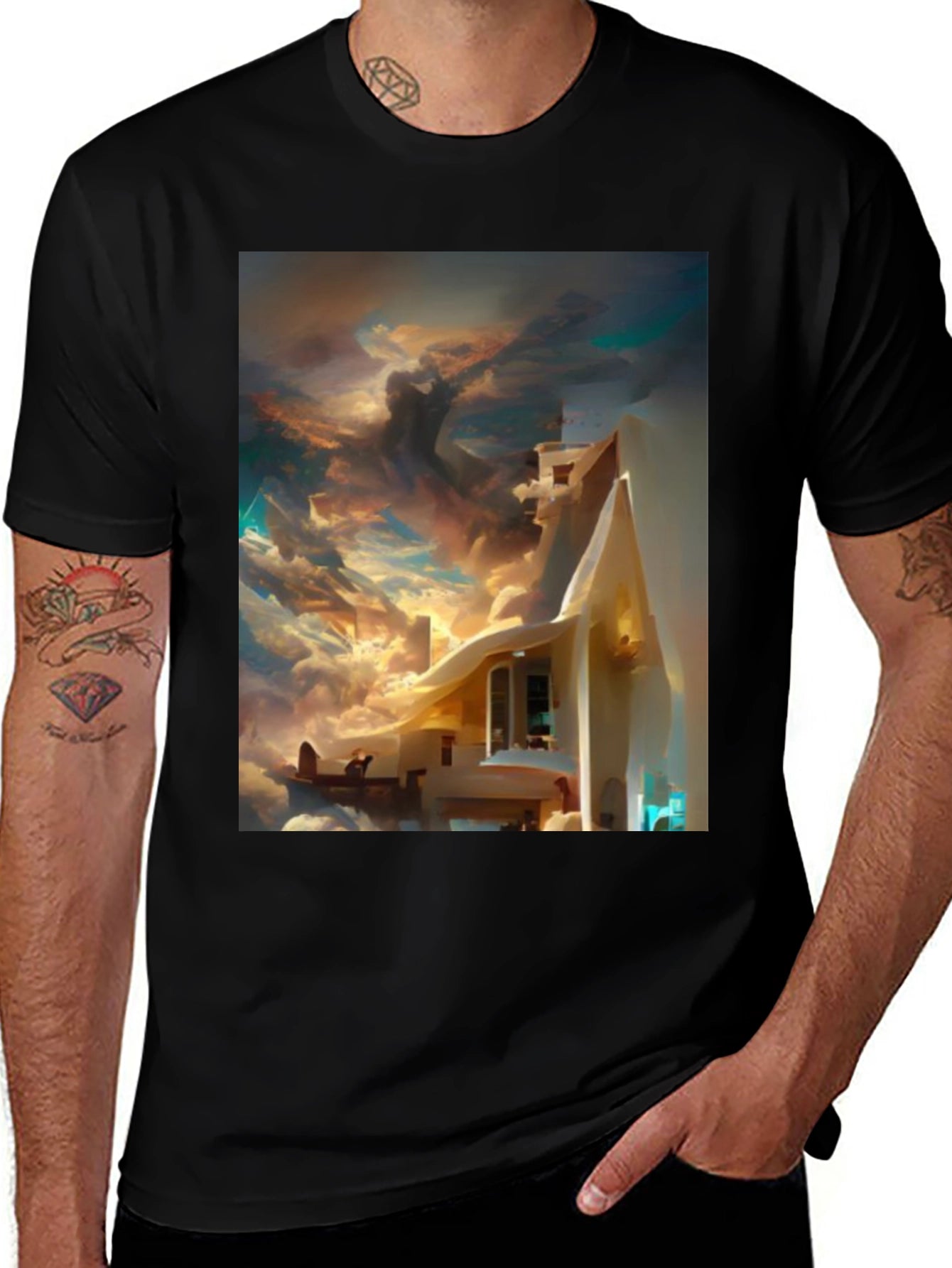 Surreal Skyscape T-Shirt - Artistic Dreamscape Design