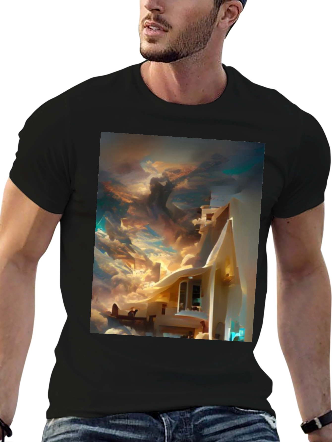 Surreal Skyscape T-Shirt - Artistic Dreamscape Design