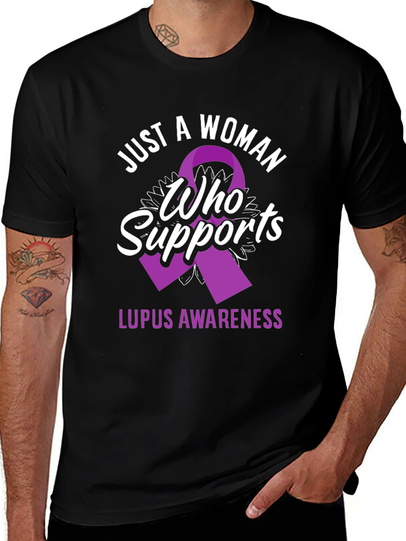 Lupus Awareness T-Shirt: Just a Woman Who Supports