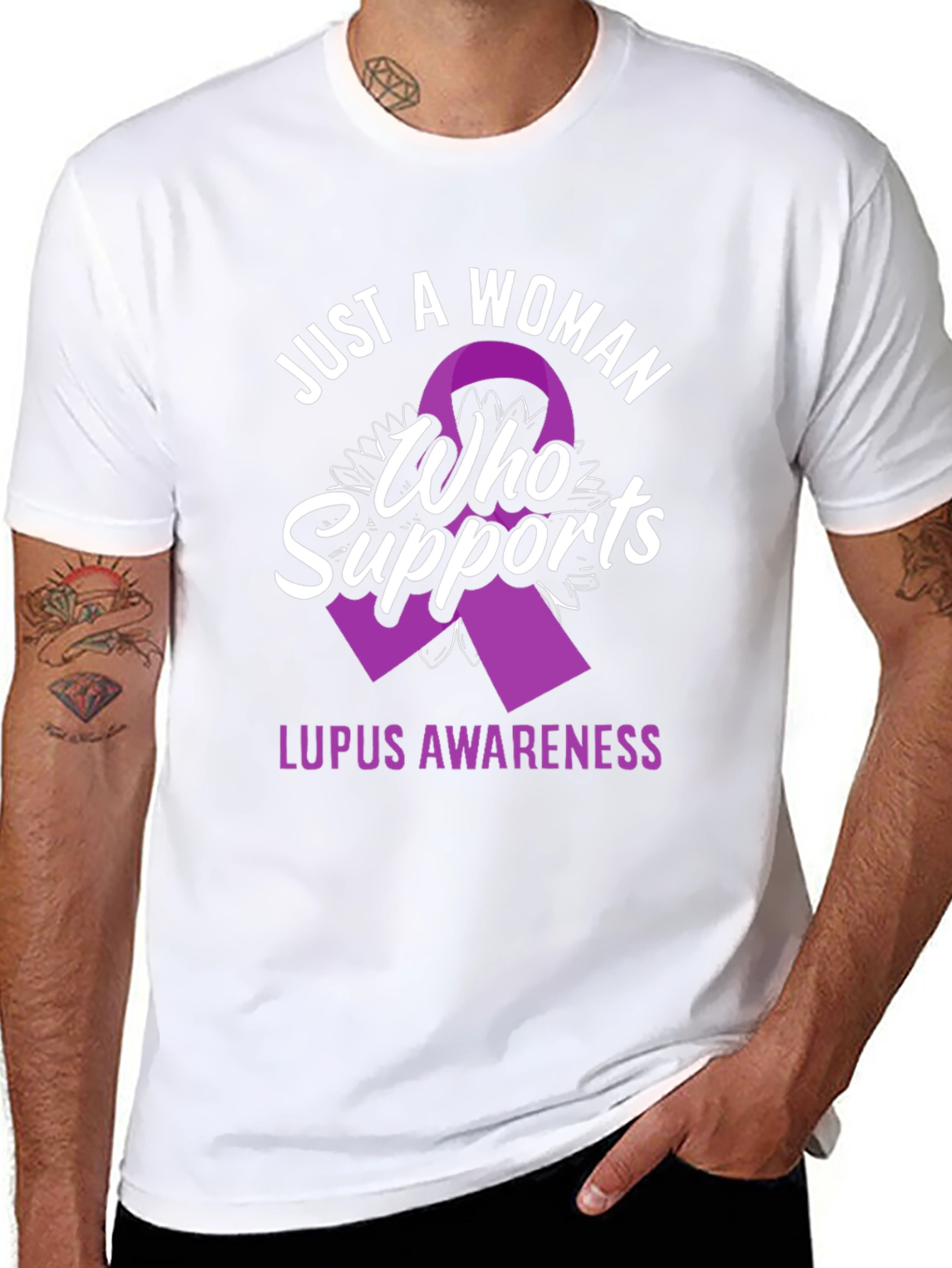Lupus Awareness T-Shirt: Just a Woman Who Supports