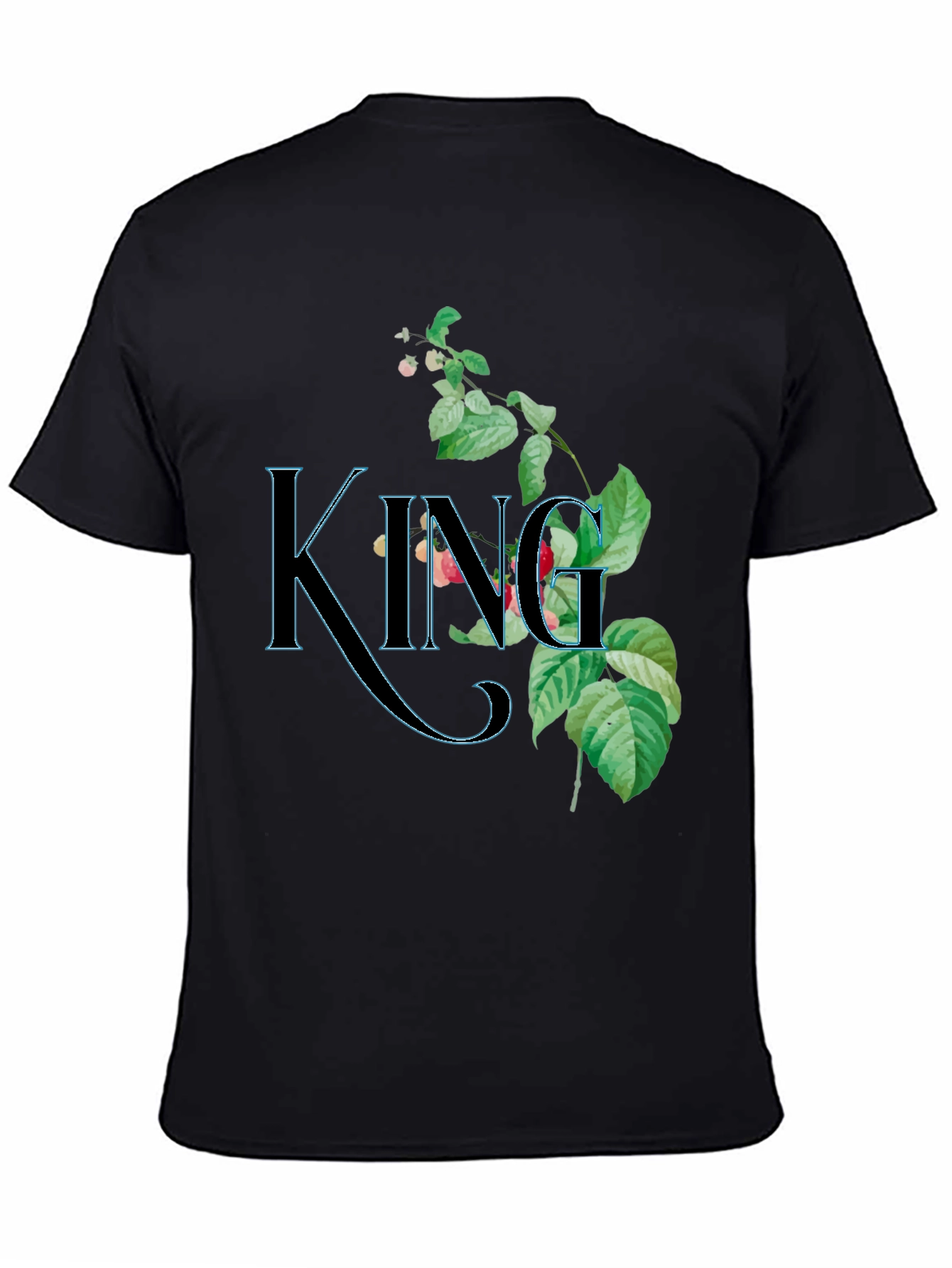 Floral King Graphic Black T-Shirt