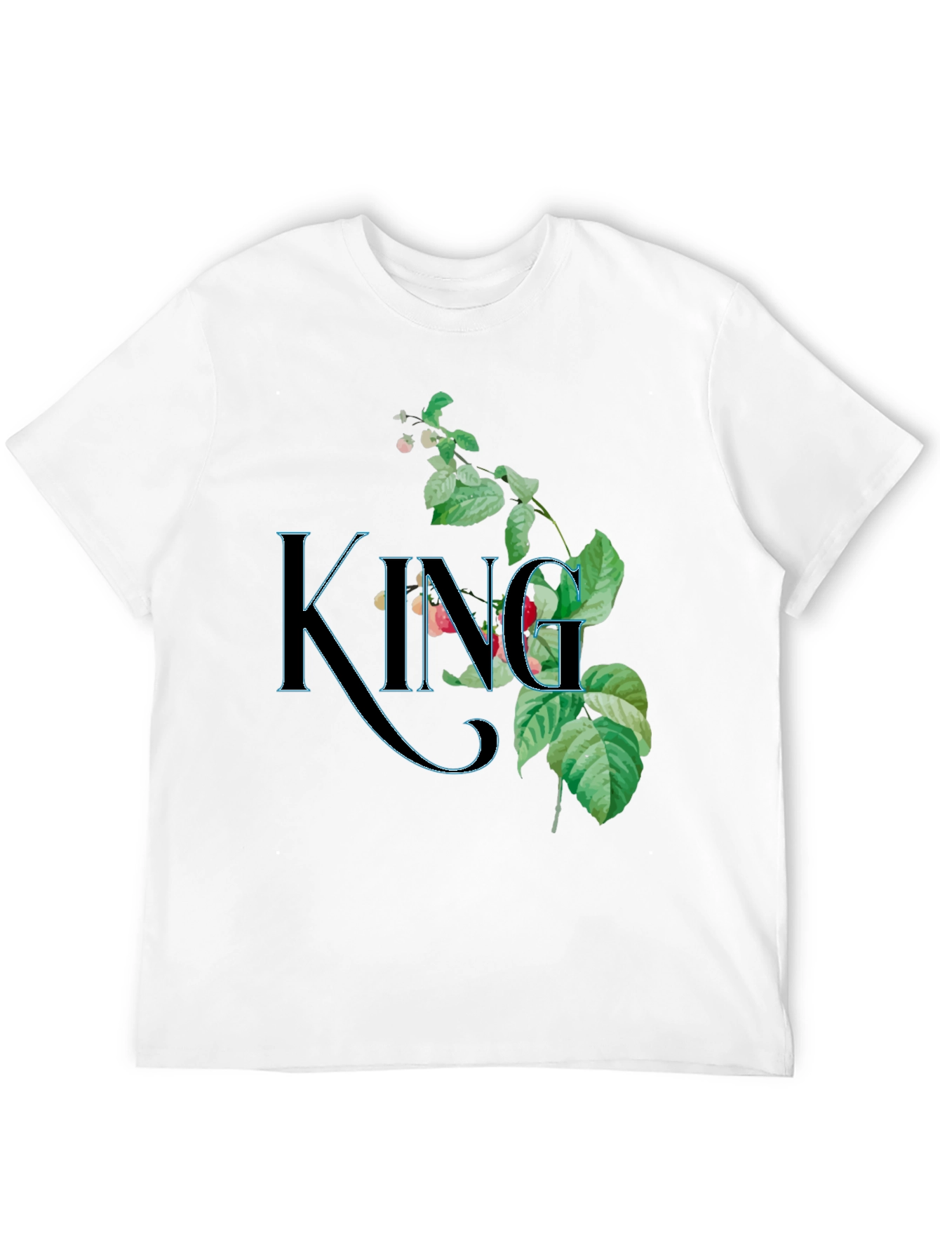 Floral King Graphic Black T-Shirt