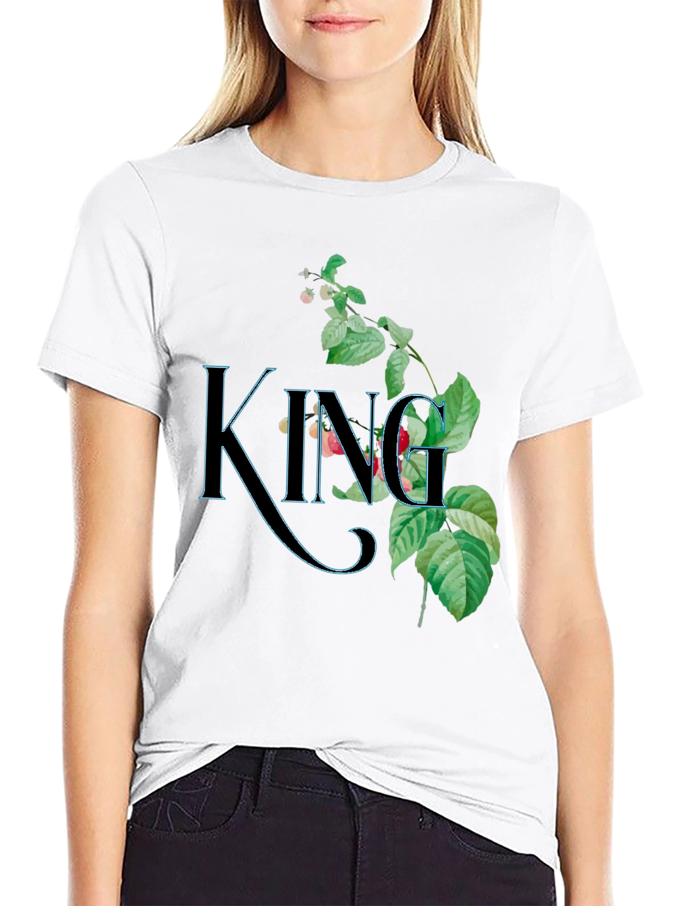 Floral King Graphic Black T-Shirt