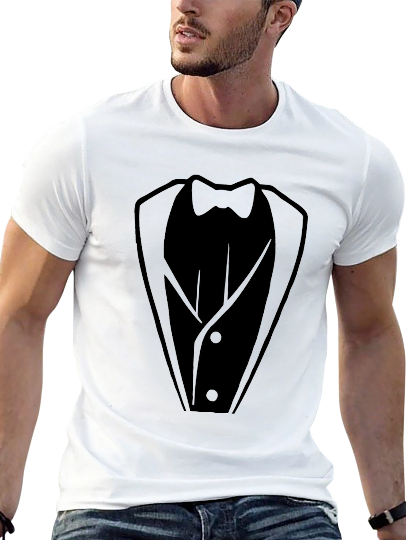 Tuxedo Print Black T-Shirt - Formal Fun!