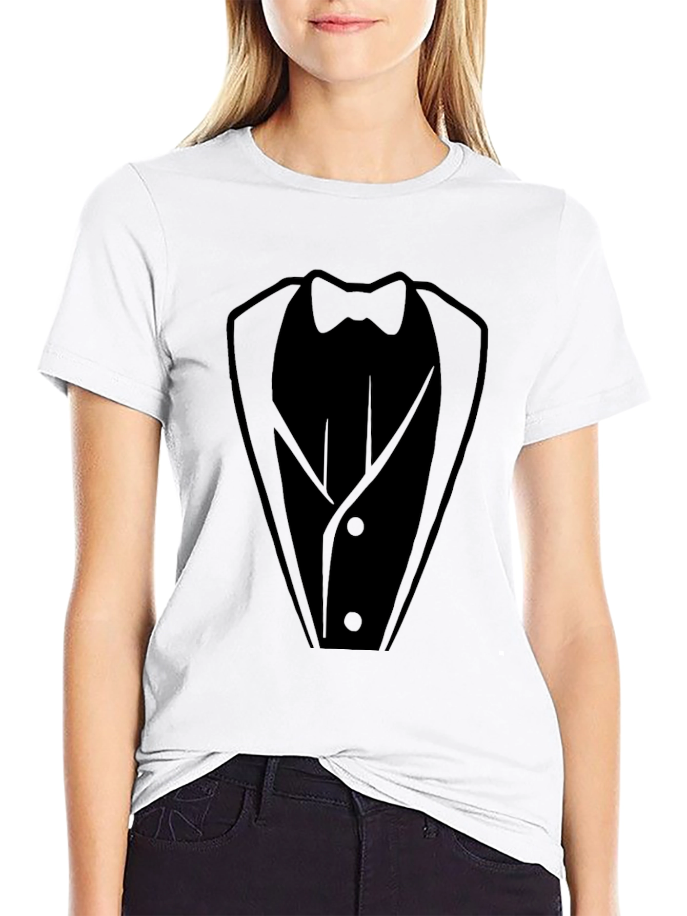 Tuxedo Print Black T-Shirt - Formal Fun!