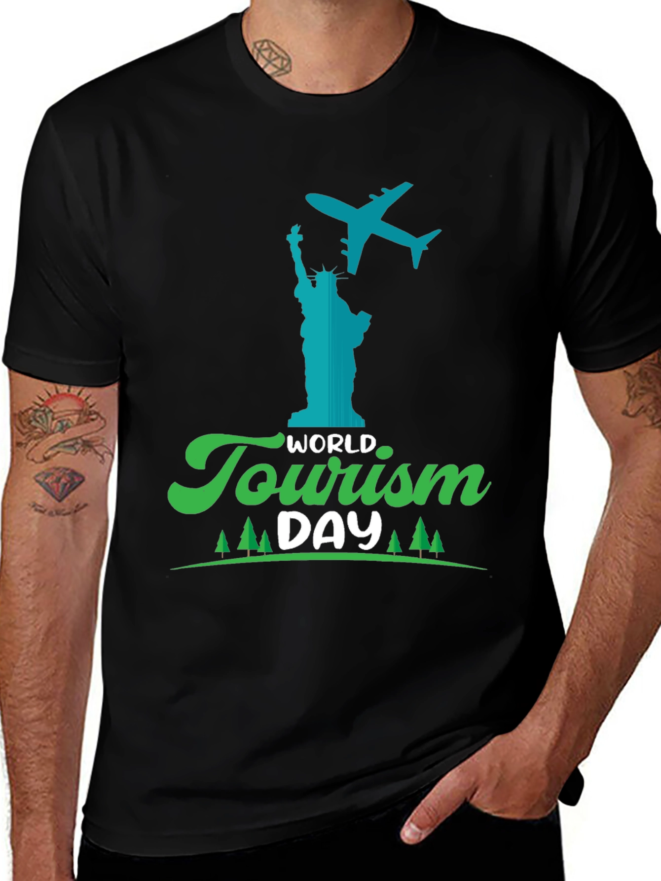 World Tourism Day Black T-Shirt - Travel Tee