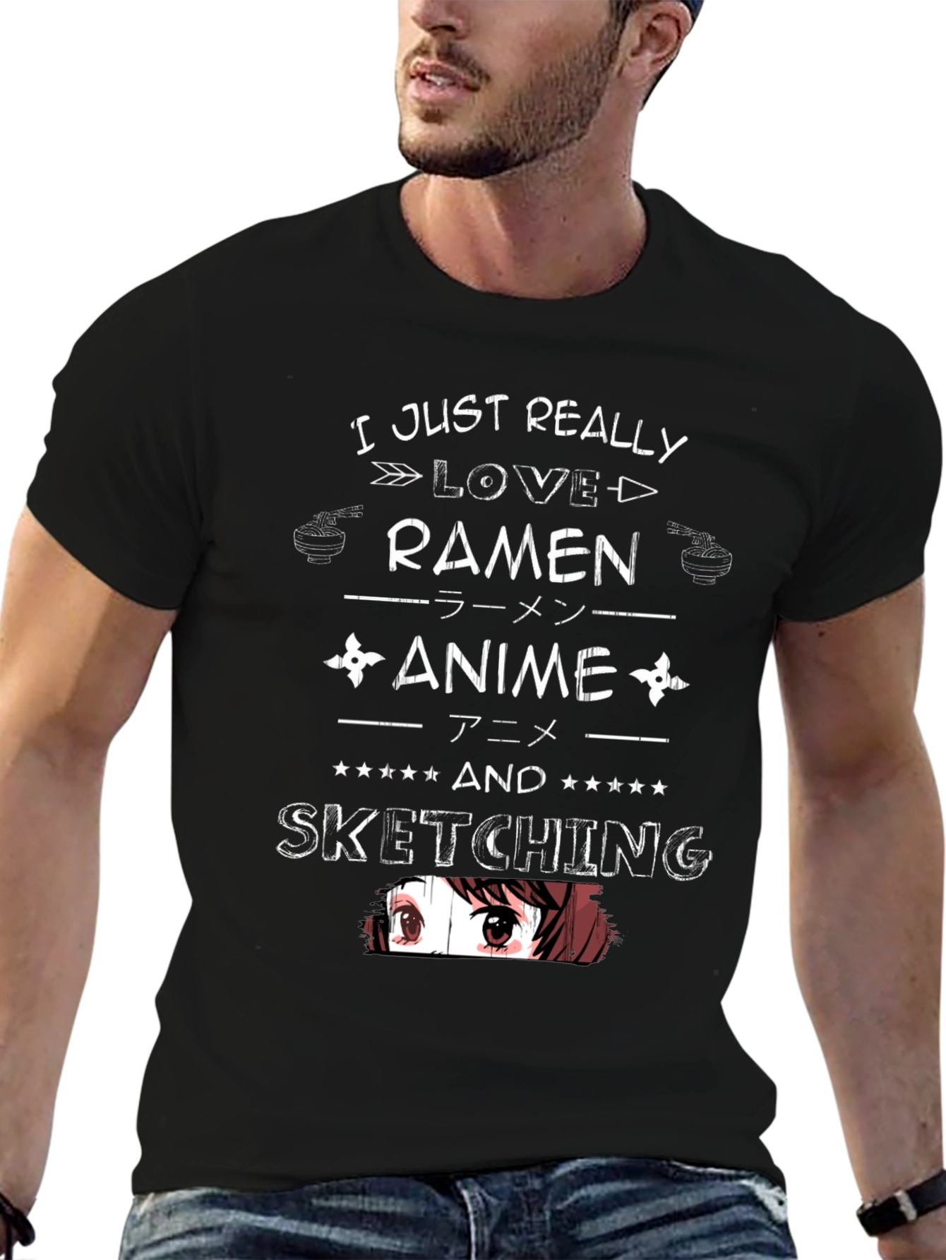 Ramen Anime Sketching Graphic T-Shirt