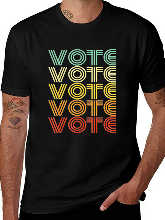 Retro VOTE Graphic Tee - Black Unisex T-Shirt